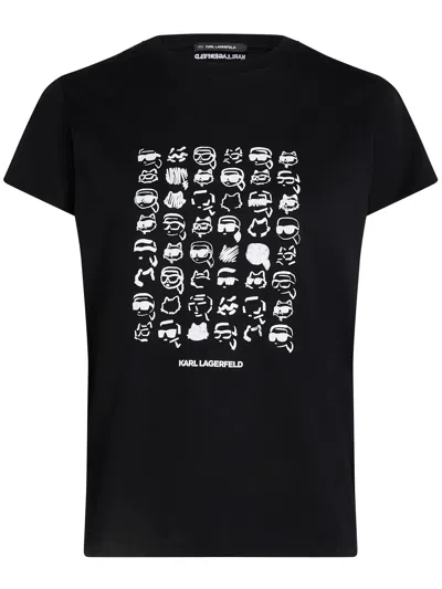 Karl Lagerfeld Black Organic Cotton Graphic T Shirt
