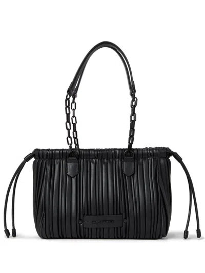 Karl Lagerfeld Black Pleated Shoulder Bag For Women