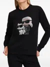 Karl Lagerfeld Ikon Rhinestone Karl & Choupette T-shirt