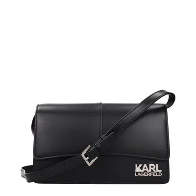 Karl Lagerfeld Black Polyethylene Crossbody Bag In Pink