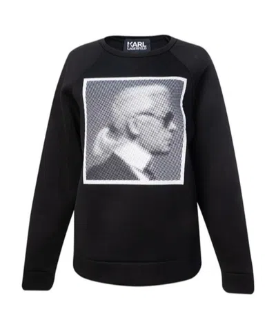 Karl Lagerfeld Black Printed Sweater