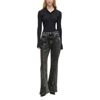 Karl Lagerfeld Black Recycled Cotton Mom Jeans