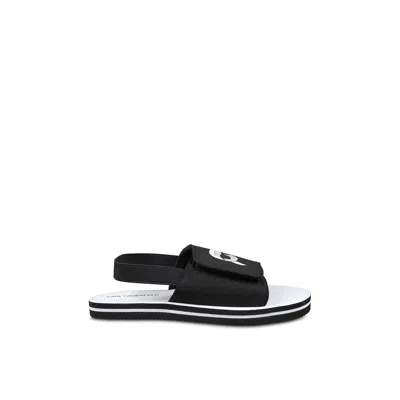 Karl Lagerfeld Black Sandals For Kids With