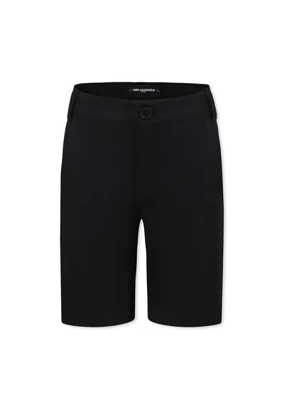 Karl Lagerfeld Kids' Black Shorts For Boy With Logo