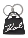 Karl Lagerfeld Black Signature Bag Keychain In Black