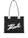 Karl Lagerfeld Black Skuare Medium Tote In Black
