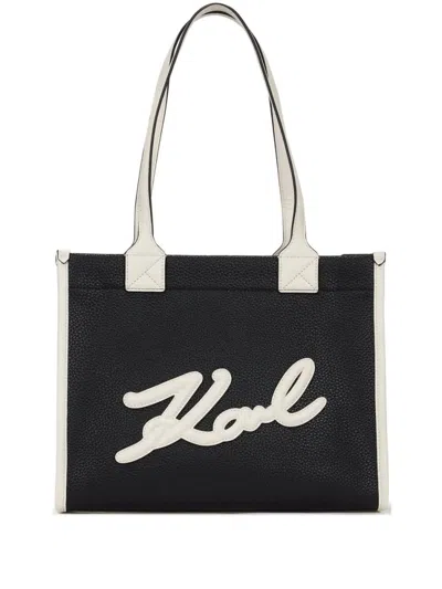 Karl Lagerfeld Black Skuare Medium Tote