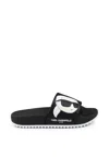 Karl Lagerfeld Black Slippers For Kids With