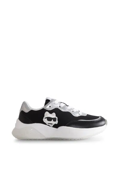 Karl Lagerfeld Kids' Black Sneakers For Girl With Choupette
