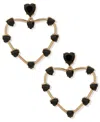 Karl Lagerfeld Black Stone Heart Drop Earrings In Black