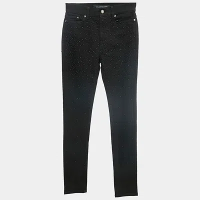 Karl Lagerfeld Black Studded Denim Skinny Jeans S Waist 27"