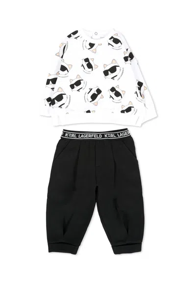 Karl Lagerfeld Black Suit For Baby Girl With Choupette In Multi