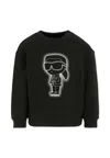 Karl Lagerfeld Black Sweatshirt For Boy With  In Black