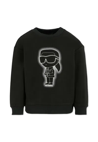 Karl Lagerfeld Kids' Black Sweatshirt For Boy With