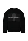 Karl Lagerfeld Black Sweatshirt For Boy With Logo In Black