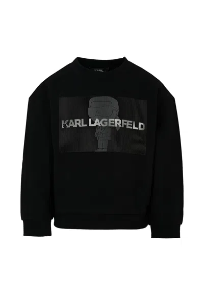 Karl Lagerfeld Kids' Black Sweatshirt For Boy With Logo