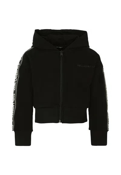 Karl Lagerfeld Kids' Black Sweatshirt For Girl With Logo