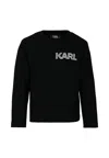 Karl Lagerfeld Black T-shirt For Boy With  In Black
