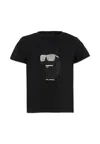 Karl Lagerfeld Black T-shirt For Girl With Choupette In Black