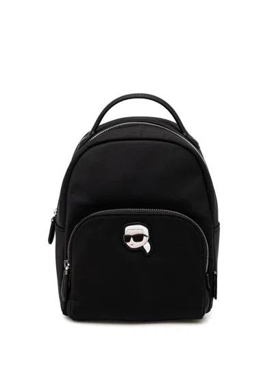 Karl Lagerfeld Black Top Zip Handbag With Dust Bag