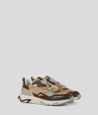 Karl Lagerfeld Blaze Strike Leather Sneakers In Brown
