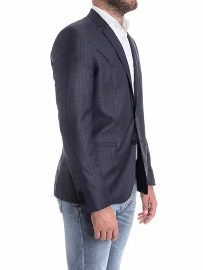 Karl Lagerfeld Wool And Silk Jacket In Azul