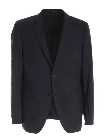 Karl Lagerfeld Two-buttons Jacket In Black In Negro