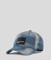 Karl Lagerfeld Bleached Denim Cap