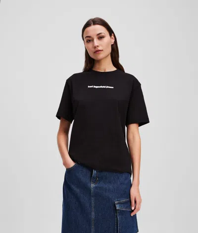 Karl Lagerfeld Blurred Klj Logo T-shirt In Black
