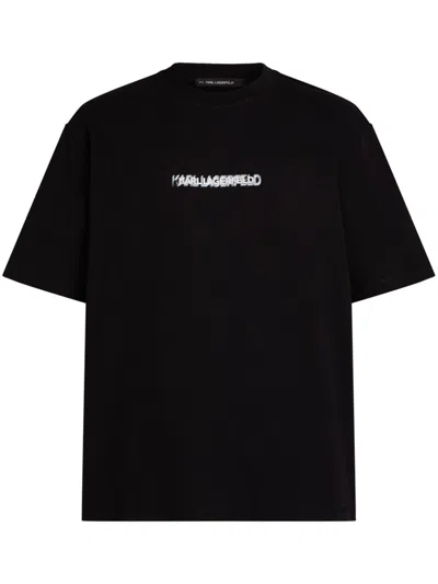 Karl Lagerfeld Back-print Organic-cotton T-shirt In Black