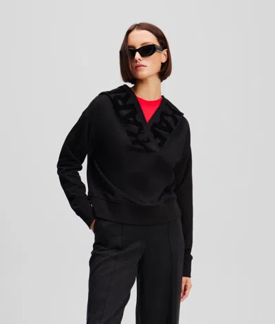 Karl Lagerfeld Bold Karl Logo Hoodie In Black