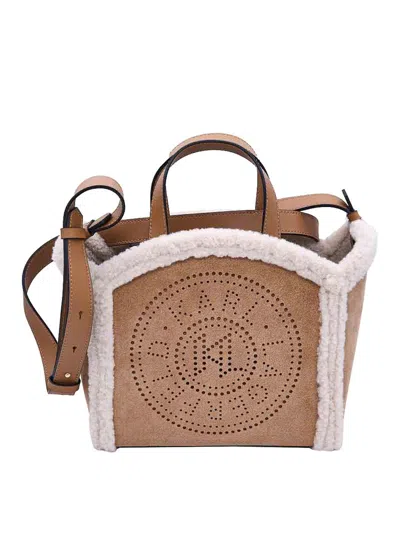 Karl Lagerfeld K/circle Small Tote Shearling In Brown