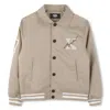 Karl Lagerfeld Logo-patch Bomber Jacket In Beige