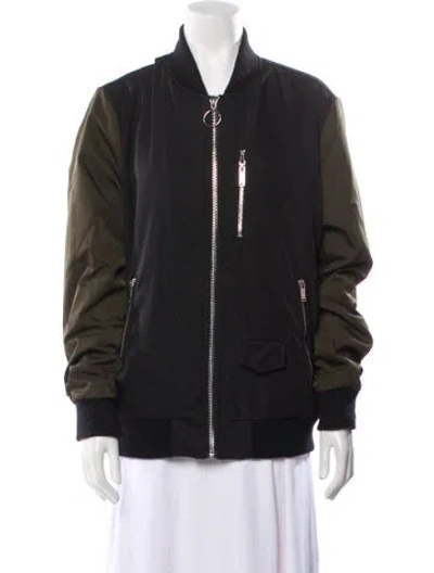 Pre-owned Karl Lagerfeld Bomber Jacket In Black