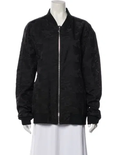 Pre-owned Karl Lagerfeld Bomber Jacket In Black