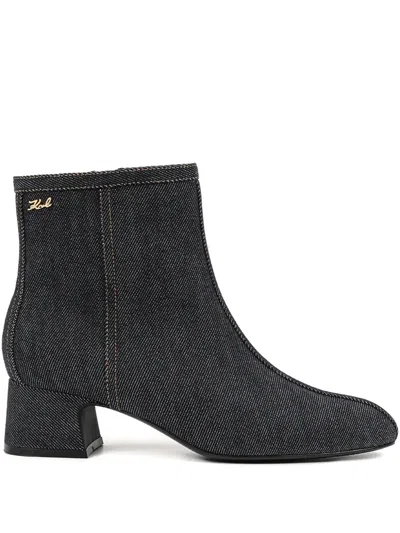 Karl Lagerfeld Bonnie Denim Boots In Blue