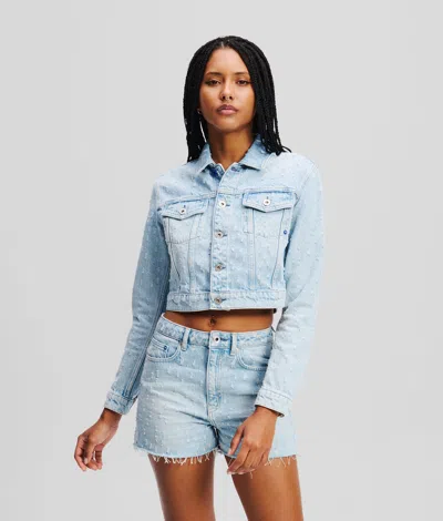 Karl Lagerfeld Bouclé Denim Jacket