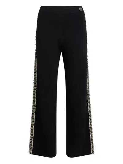 Karl Lagerfeld Boucle Detail Knit Pants In Black