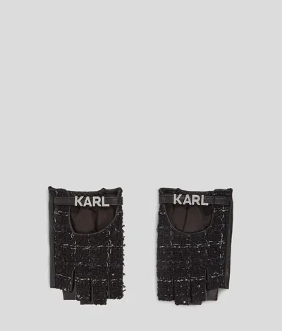 Karl Lagerfeld K/essential Fingerless Gloves In Black