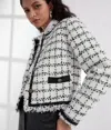 Karl Lagerfeld Boucle Blazer In White