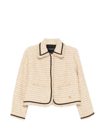 Karl Lagerfeld Boucle Jacket In Neutral