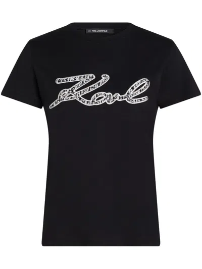 KARL LAGERFELD BOUCLÉ SIGNATURE T-SHIRT