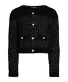 Karl Lagerfeld Black Boucle Cardigan With Golden Buttons In Black
