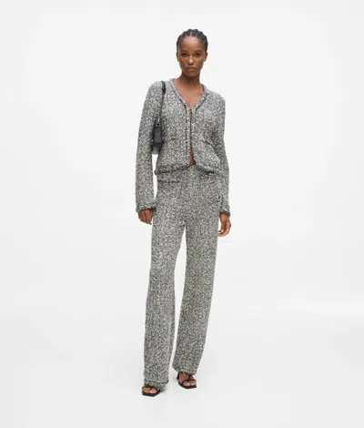 Karl Lagerfeld Bouclé Knit Pants In Animal Print