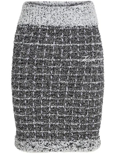 Karl Lagerfeld Bouclé Pencil Skirt In Black