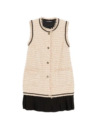 Karl Lagerfeld Boucle Mini Dress In Animal Print