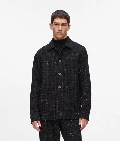 Karl Lagerfeld Boucle Overshirt In Black