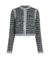 Karl Lagerfeld Bouclé Snap-fastening Cardigan In Gray