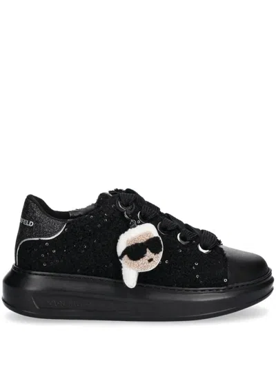 Karl Lagerfeld Bouclé Sneakers In Black