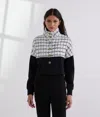 Karl Lagerfeld Bouclé Sweat Jacket In Black